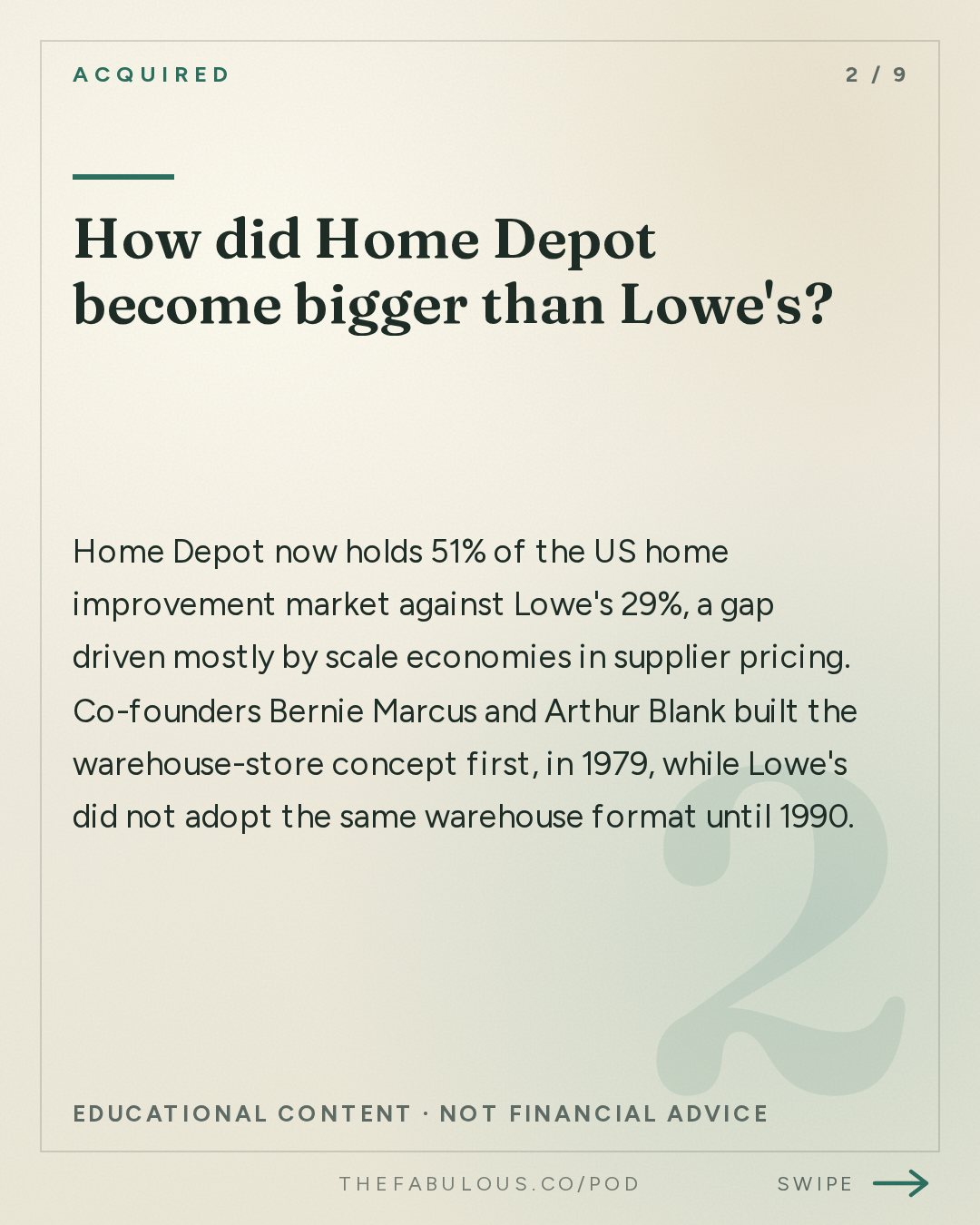 How did Home Depot become bigger than Lowe's? — Acquired: Home Depot