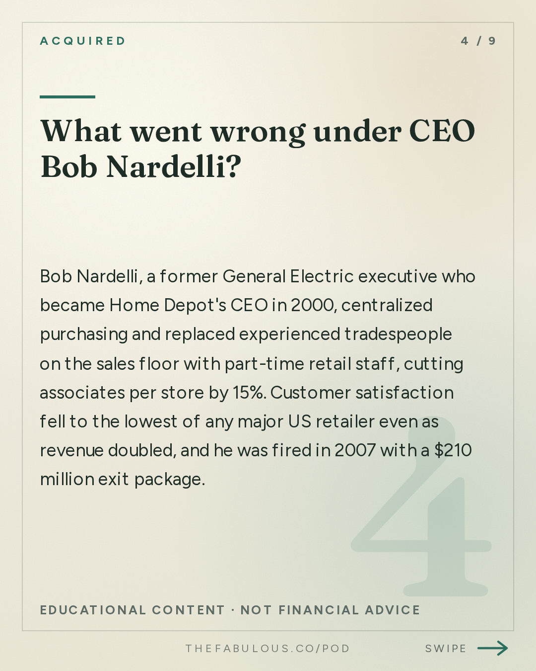 What went wrong under CEO Bob Nardelli? — Acquired: Home Depot