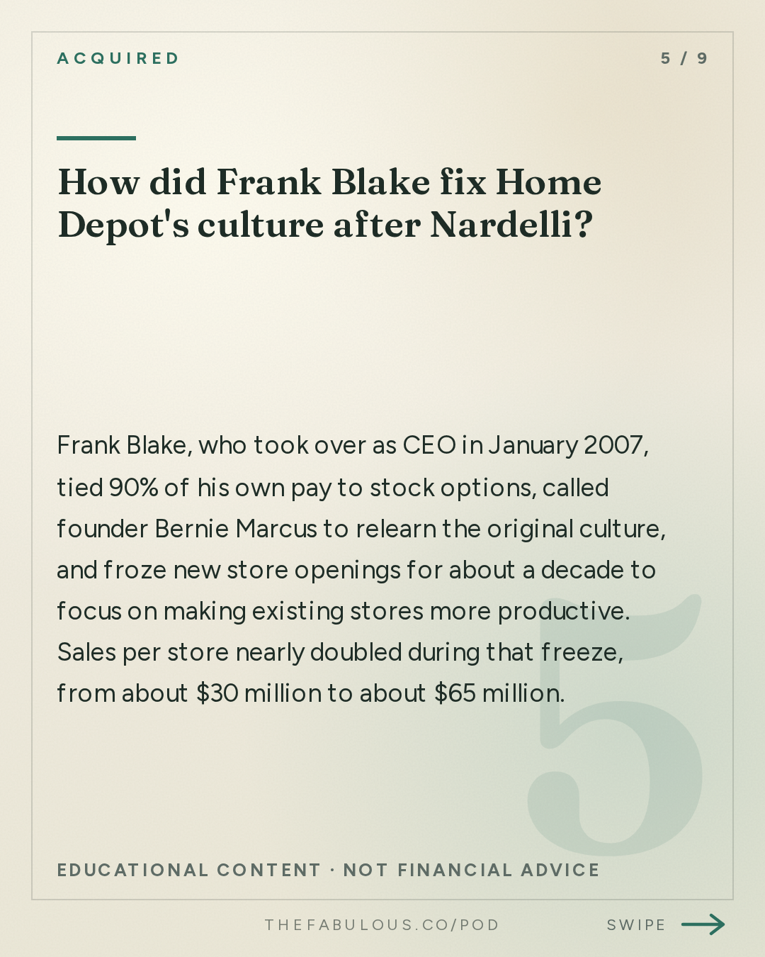How did Frank Blake fix Home Depot's culture after Nardelli? — Acquired: Home Depot