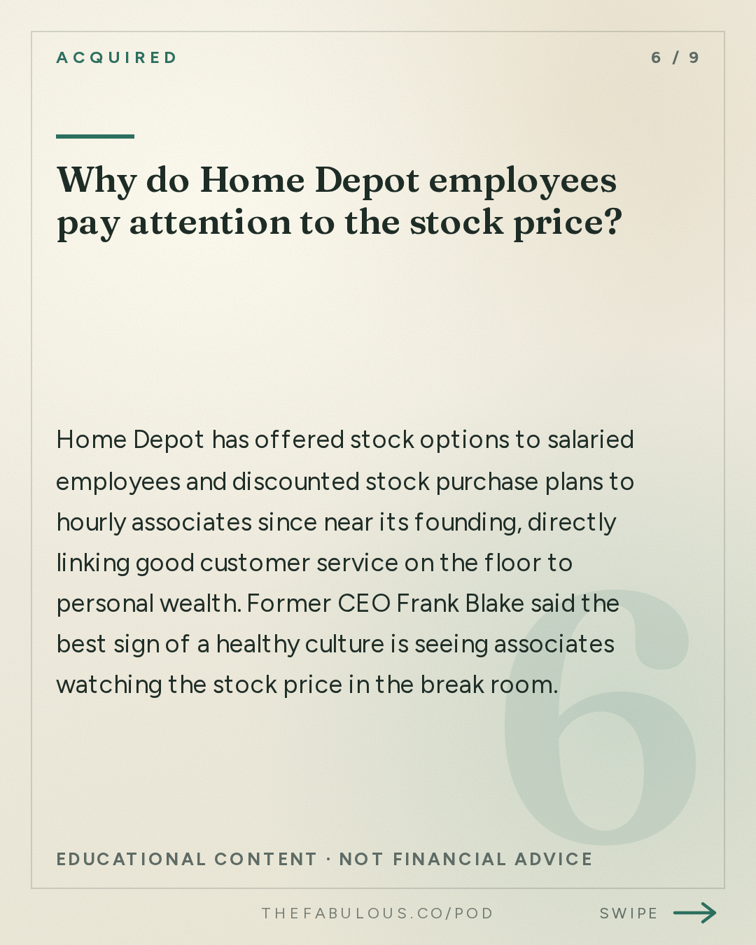 Why do Home Depot employees pay attention to the stock price? — Acquired: Home Depot