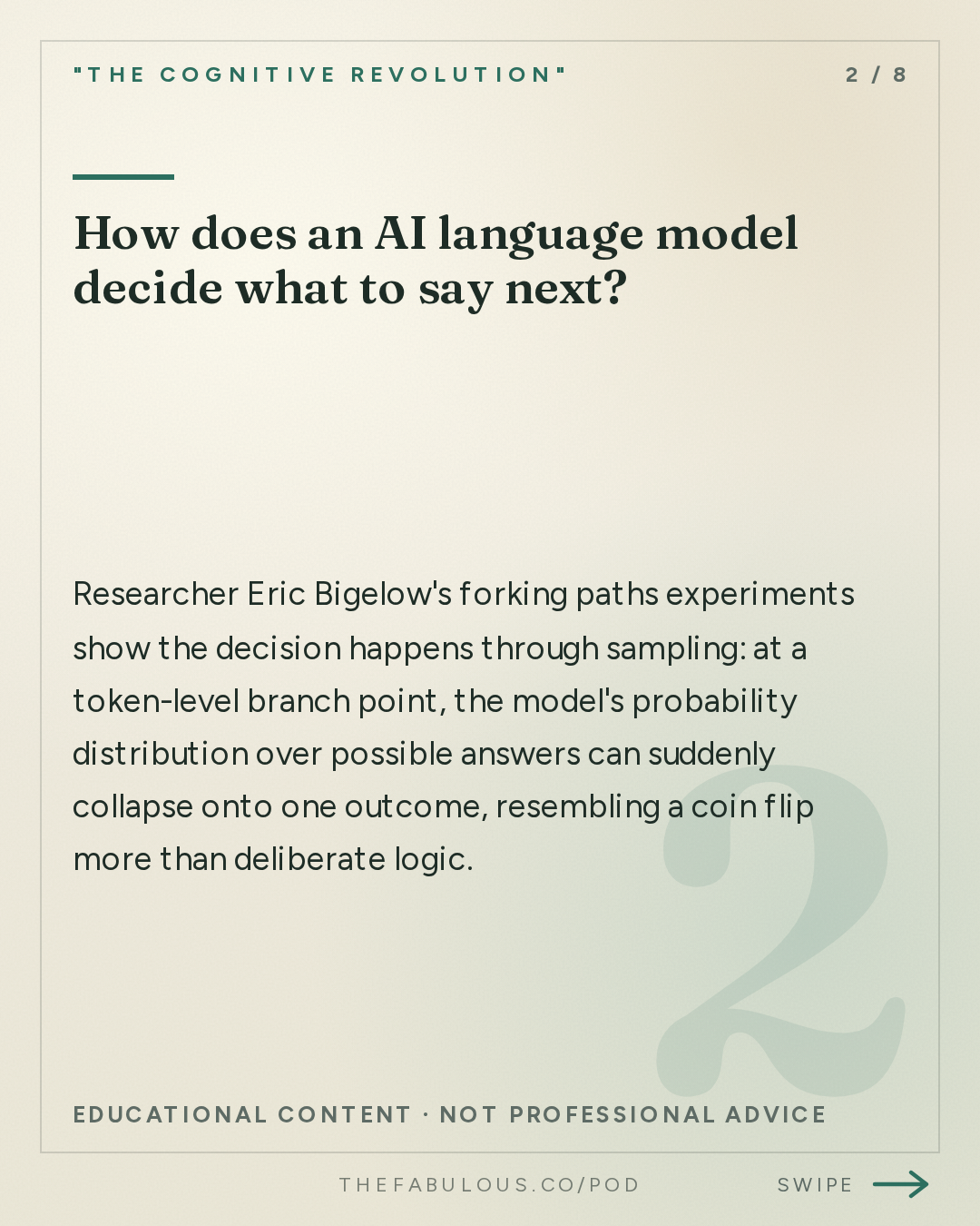 How does an AI language model decide what to say next? — "The Cognitive Revolution" : How Agents Decide: Goodfire's Eric Bigelow on Critical Tokens, Phase Shifts, & In-Context Learning