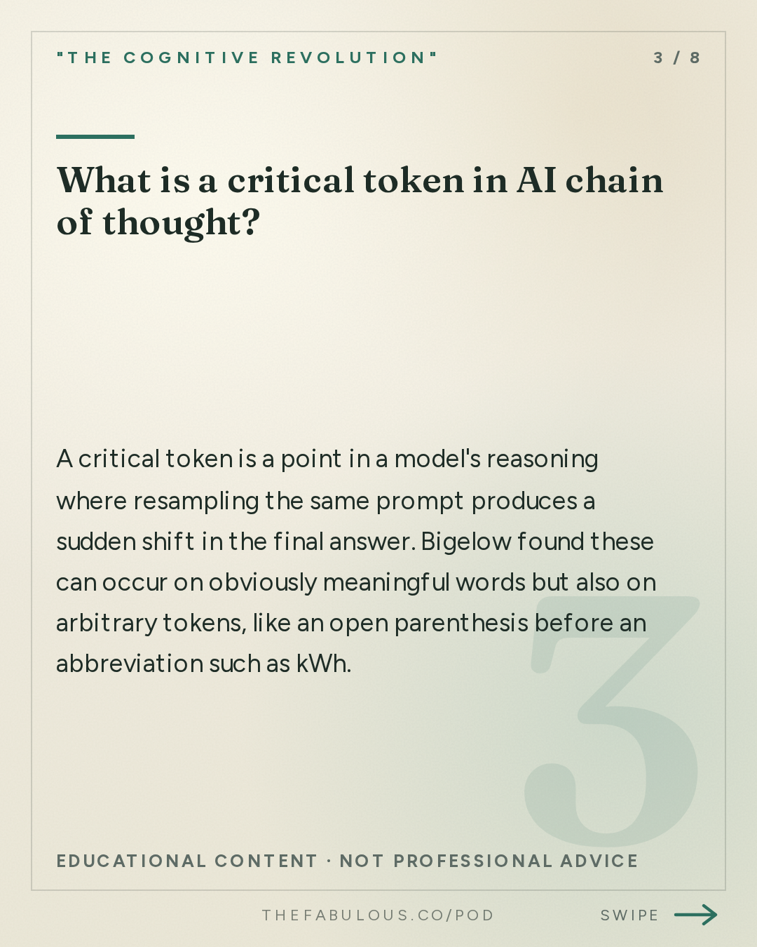 What is a critical token in AI chain of thought? — "The Cognitive Revolution" : How Agents Decide: Goodfire's Eric Bigelow on Critical Tokens, Phase Shifts, & In-Context Learning