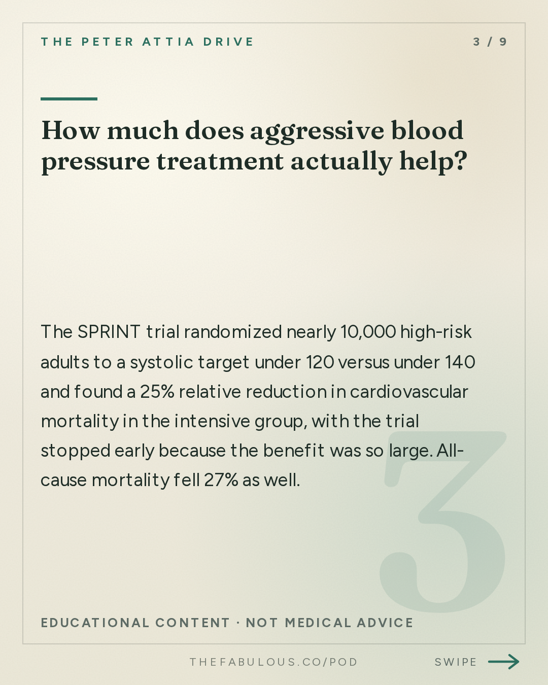 How much does aggressive blood pressure treatment actually help? — The Peter Attia Drive: Blood pressure: how to measure, manage, and treat high blood pressure (AMA #48 rebroadcast)