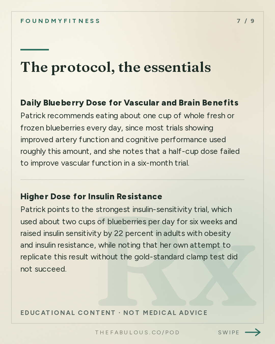 The protocol, the essentials — FoundMyFitness: #115 The Science of Blueberries for Brain and Vascular Health