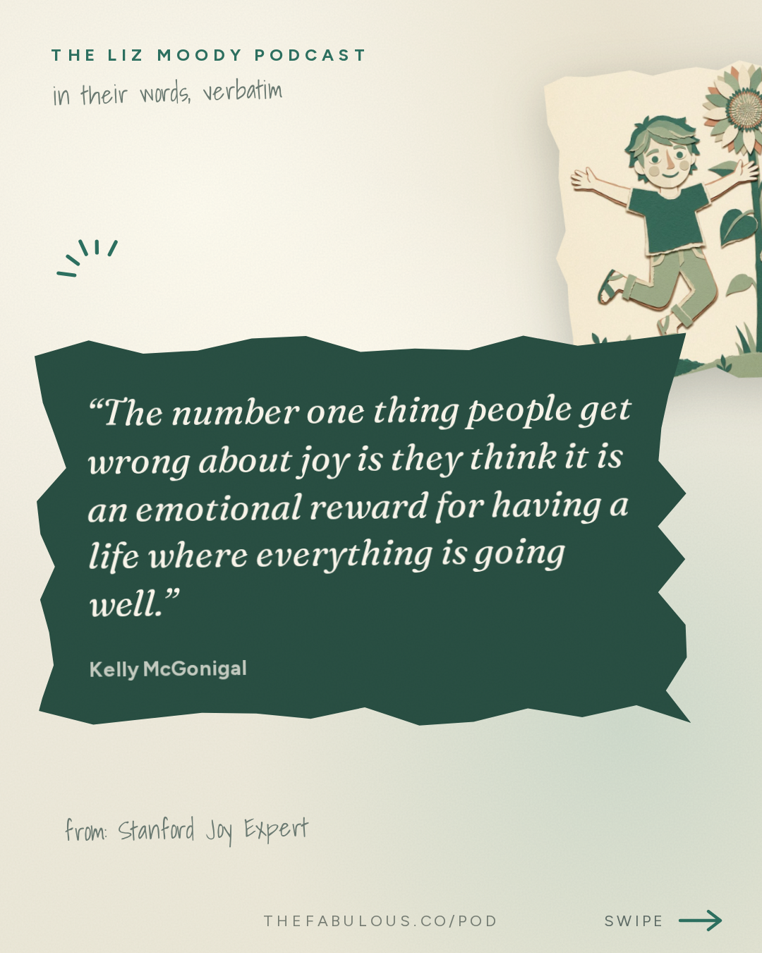 The number one thing people get wrong about joy is they think it is an emotional reward for having a life where everything is going well. — The Liz Moody Podcast: Stanford Joy Expert: Why a Raise, Weight Loss & Your Dream City Won't Make You Happy (And What Will)