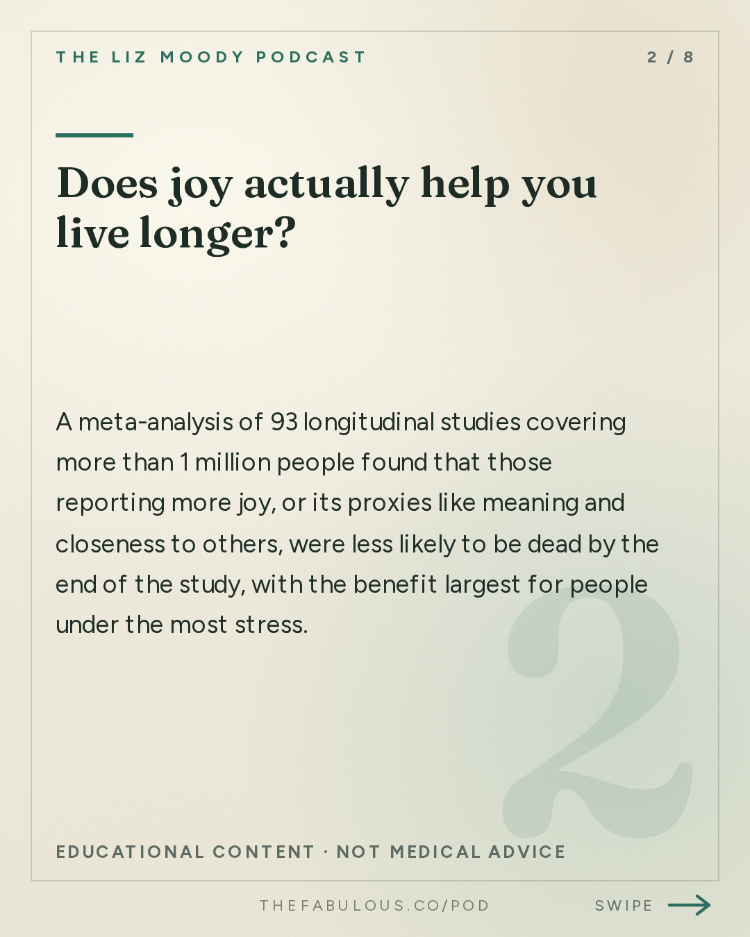 Does joy actually help you live longer? — The Liz Moody Podcast: Stanford Joy Expert: Why a Raise, Weight Loss & Your Dream City Won't Make You Happy (And What Will)