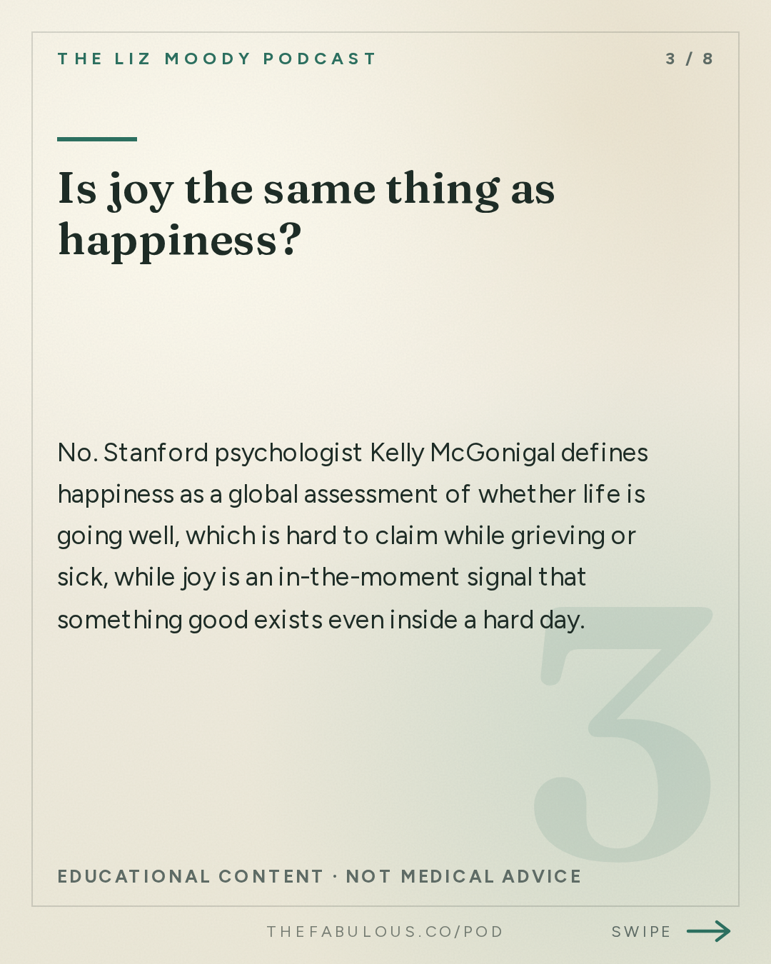 Is joy the same thing as happiness? — The Liz Moody Podcast: Stanford Joy Expert: Why a Raise, Weight Loss & Your Dream City Won't Make You Happy (And What Will)