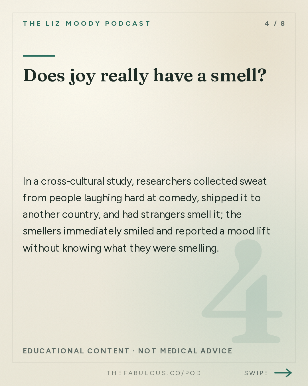 Does joy really have a smell? — The Liz Moody Podcast: Stanford Joy Expert: Why a Raise, Weight Loss & Your Dream City Won't Make You Happy (And What Will)