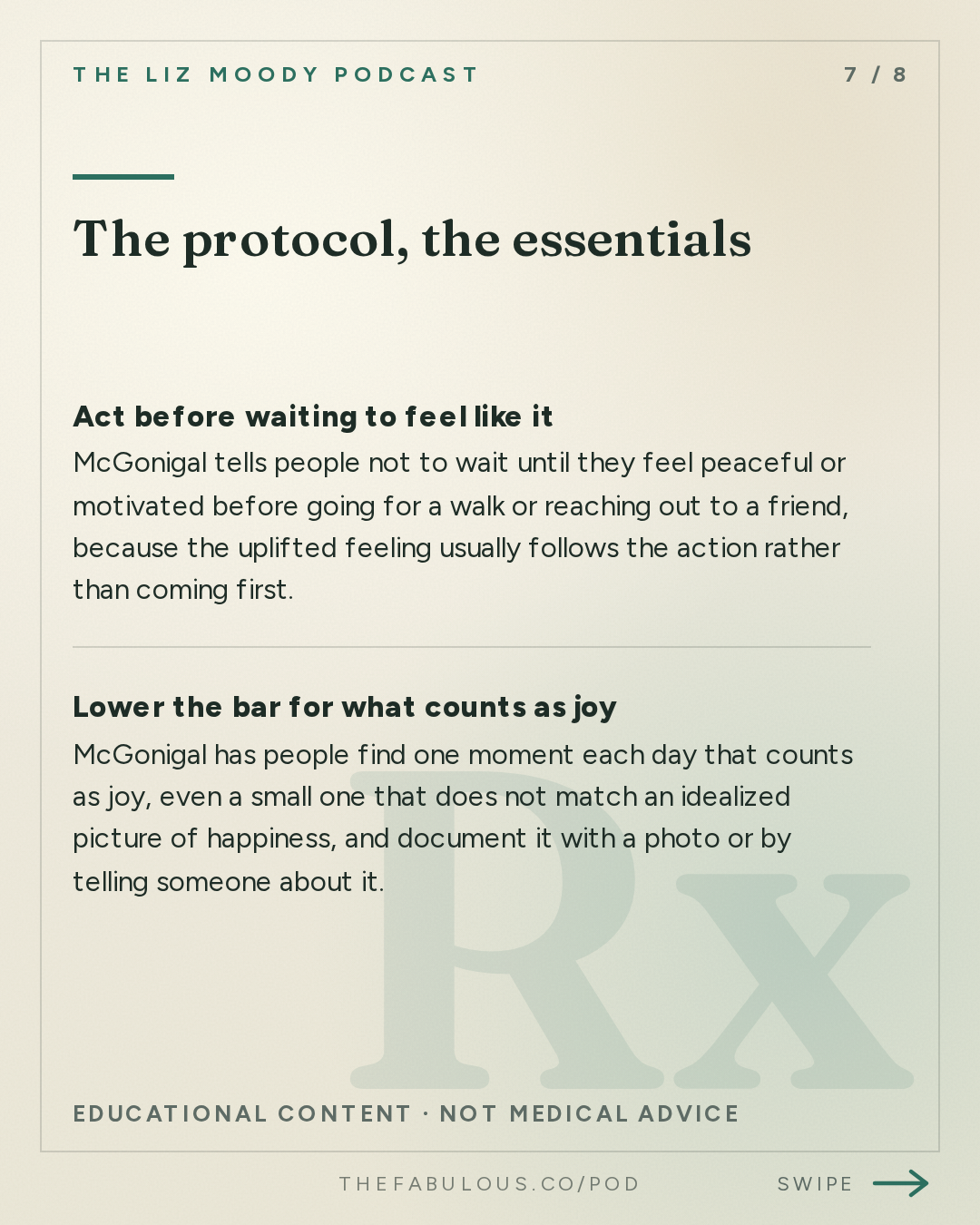 The protocol, the essentials — The Liz Moody Podcast: Stanford Joy Expert: Why a Raise, Weight Loss & Your Dream City Won't Make You Happy (And What Will)