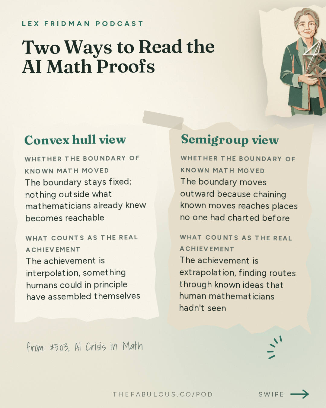 Two Ways to Read the AI Math Proofs — Lex Fridman Podcast: #503 – AI Crisis in Math: Navier-Stokes, Riemann Hypothesis & Complexity Theory