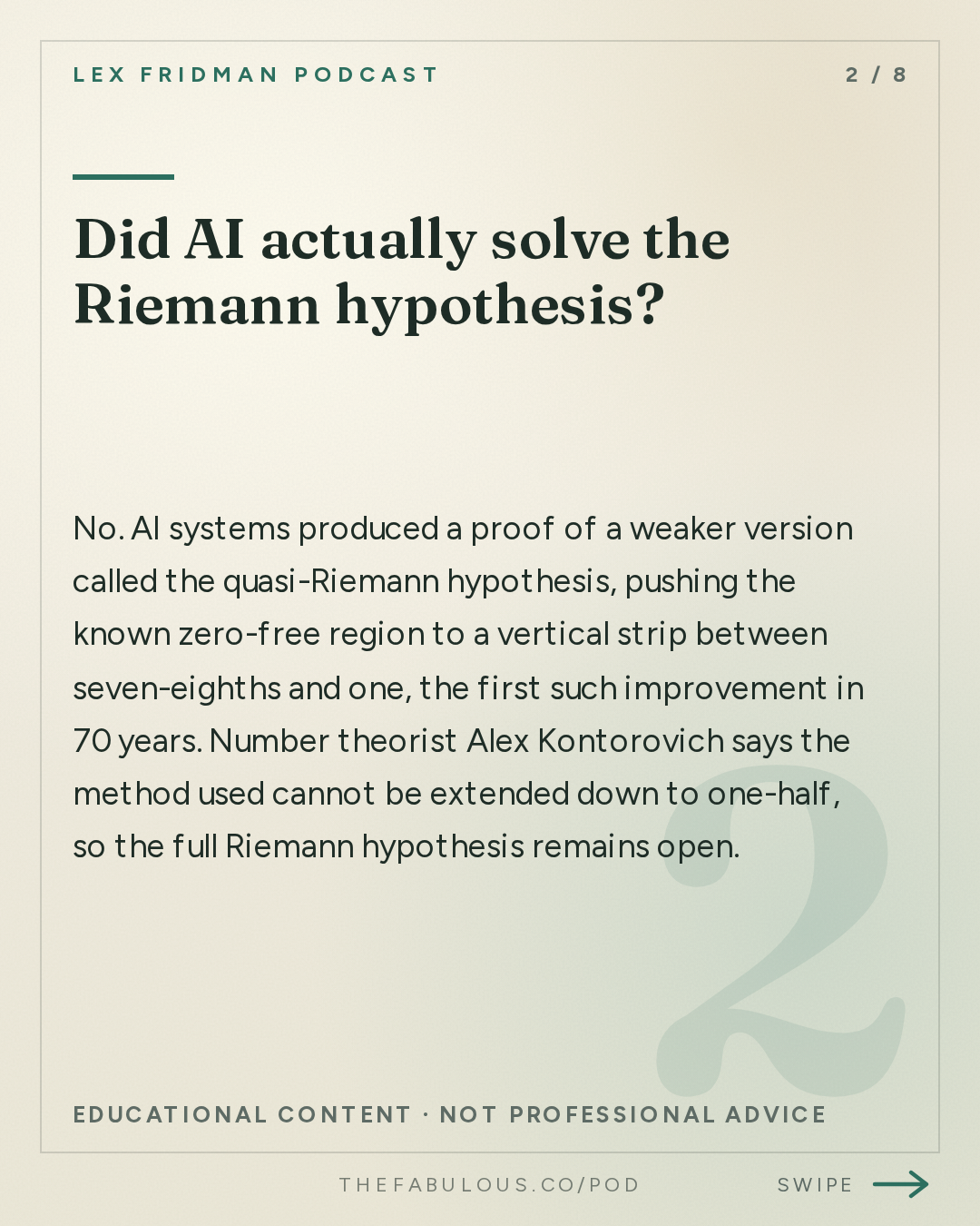Did AI actually solve the Riemann hypothesis? — Lex Fridman Podcast: #503 – AI Crisis in Math: Navier-Stokes, Riemann Hypothesis & Complexity Theory