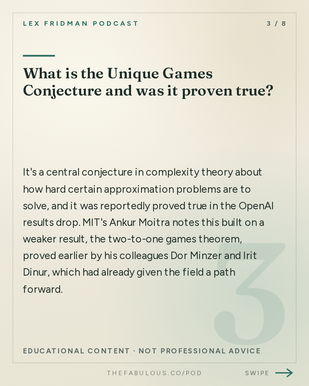 What is the Unique Games Conjecture and was it proven true? — Lex Fridman Podcast: #503 – AI Crisis in Math: Navier-Stokes, Riemann Hypothesis & Complexity Theory