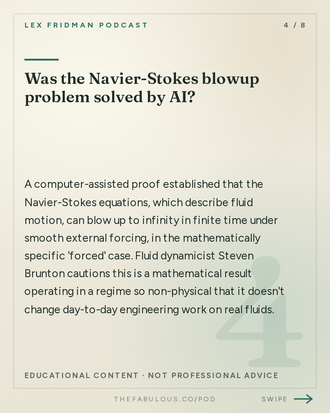 Was the Navier-Stokes blowup problem solved by AI? — Lex Fridman Podcast: #503 – AI Crisis in Math: Navier-Stokes, Riemann Hypothesis & Complexity Theory