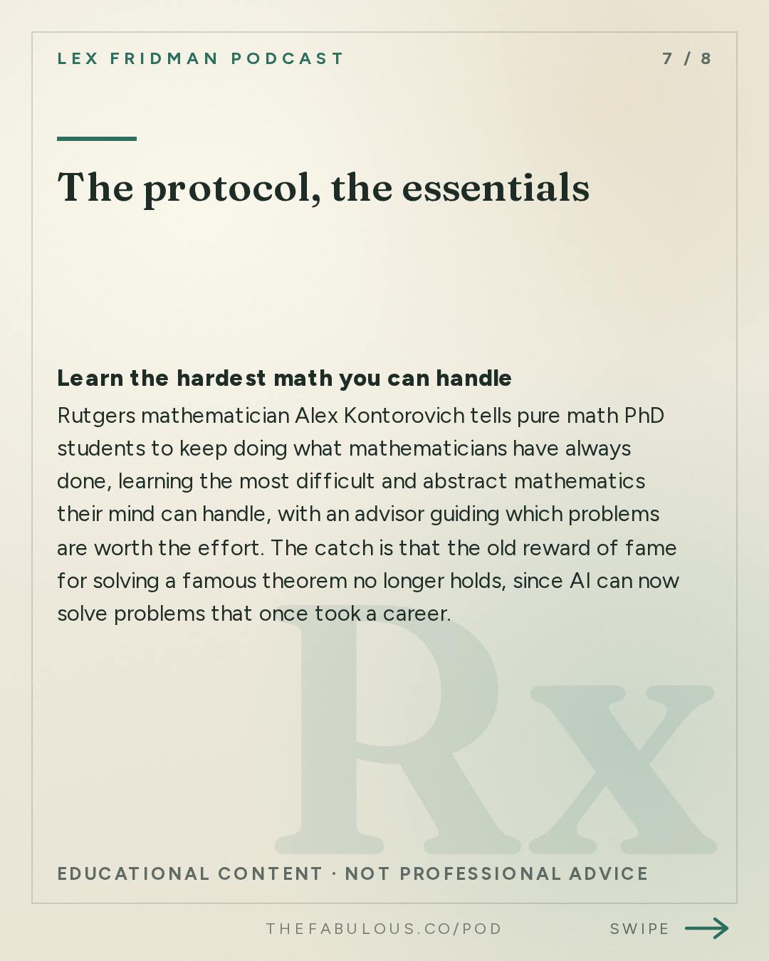 The protocol, the essentials — Lex Fridman Podcast: #503 – AI Crisis in Math: Navier-Stokes, Riemann Hypothesis & Complexity Theory