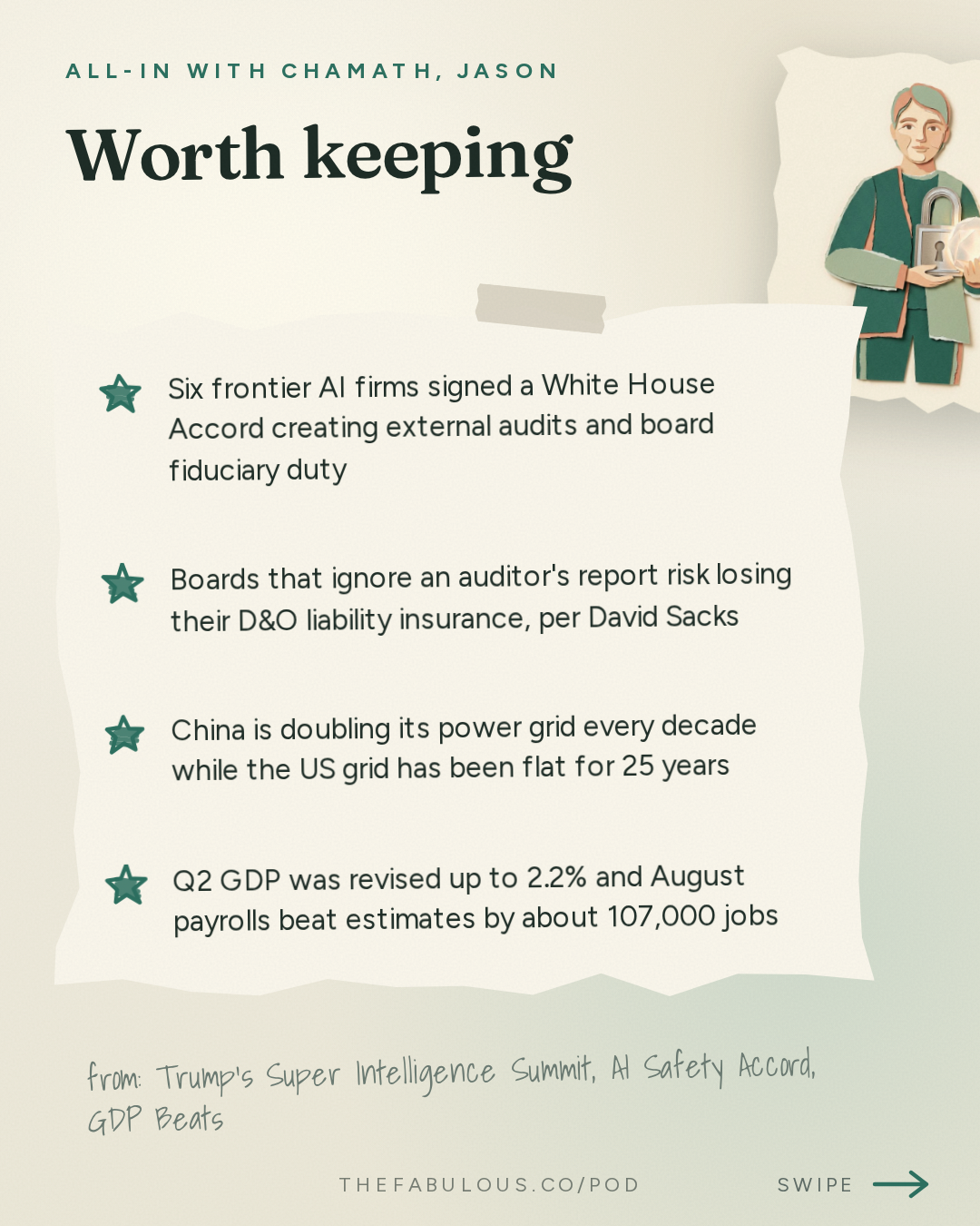 Worth keeping — All-In with Chamath, Jason, Sacks & Friedberg: Trump's Super Intelligence Summit, AI Safety Accord, GDP Beats, Midterm Predictions