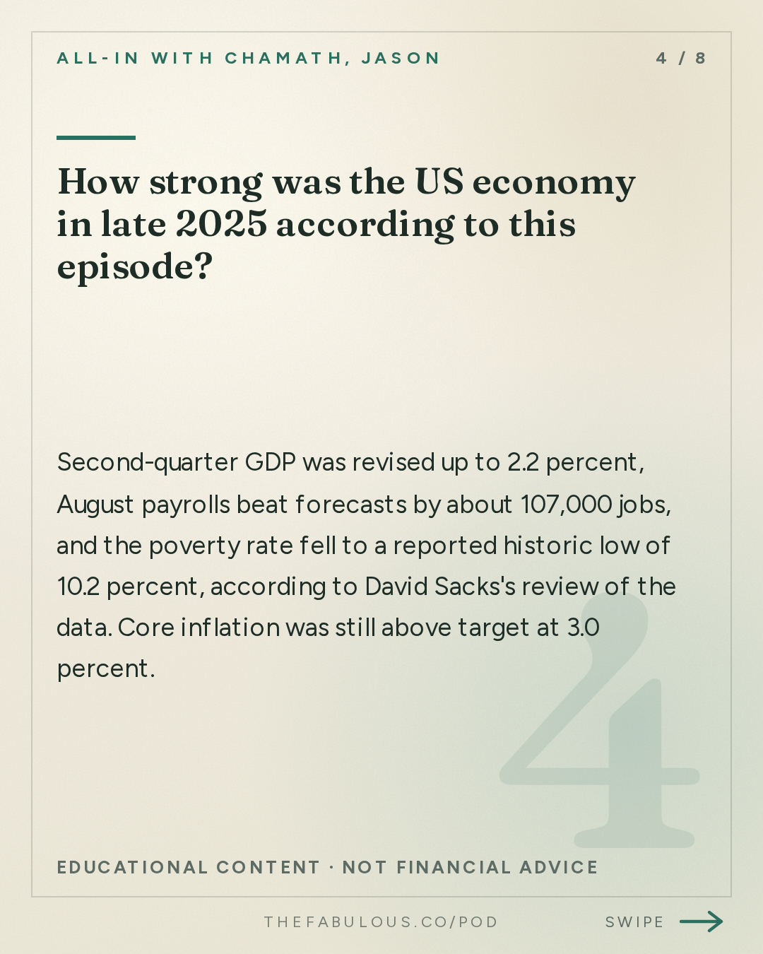 How strong was the US economy in late 2025 according to this episode? — All-In with Chamath, Jason, Sacks & Friedberg: Trump's Super Intelligence Summit, AI Safety Accord, GDP Beats, Midterm Predictions