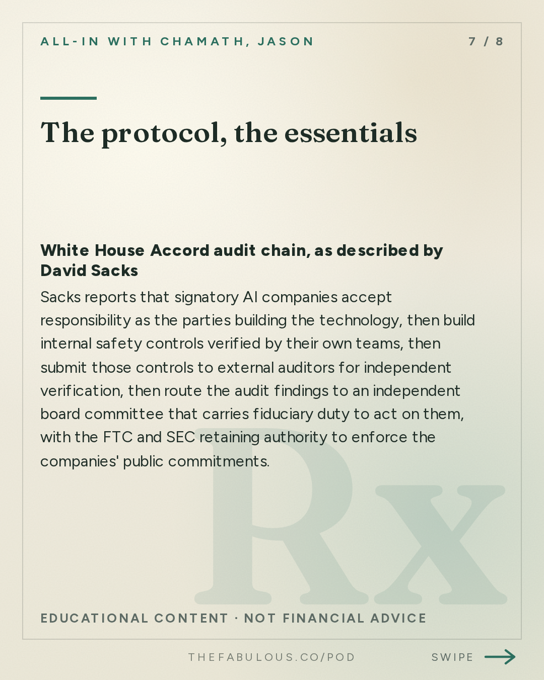 The protocol, the essentials — All-In with Chamath, Jason, Sacks & Friedberg: Trump's Super Intelligence Summit, AI Safety Accord, GDP Beats, Midterm Predictions