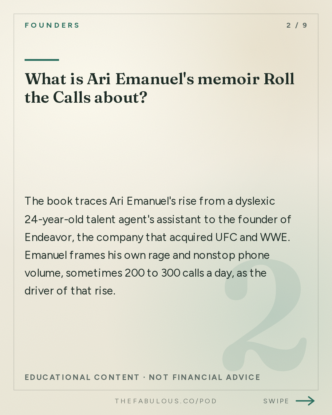 What is Ari Emanuel's memoir Roll the Calls about? — Founders: #436 Ari Emanuel's Autobiography