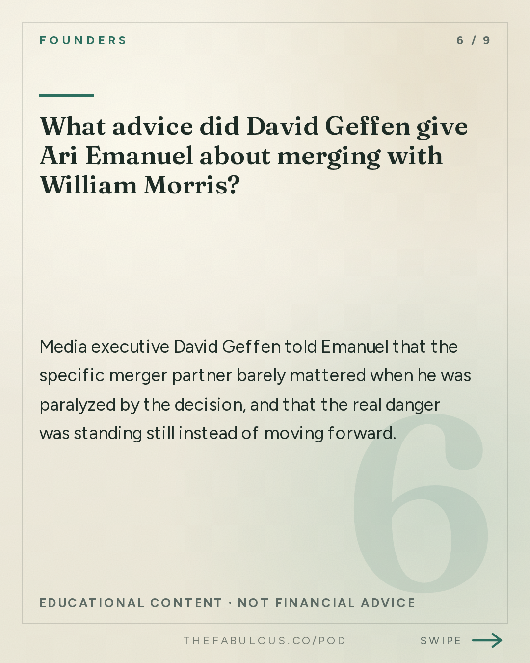 What advice did David Geffen give Ari Emanuel about merging with William Morris? — Founders: #436 Ari Emanuel's Autobiography