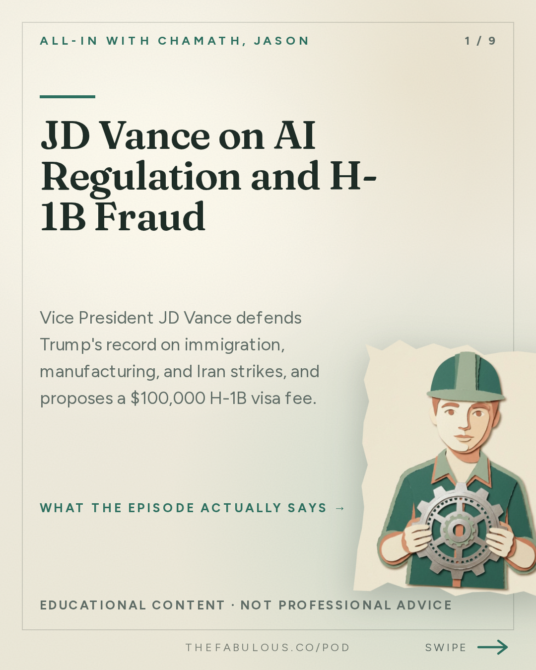 JD Vance on AI Regulation and H-1B Fraud — All-In with Chamath, Jason, Sacks & Friedberg: JD Vance on AI, Entitlement Fraud, Iran War, Israel, H-1B Abuse & the Midterms