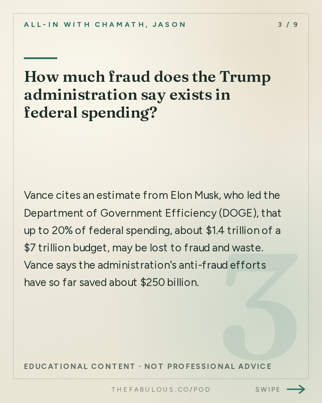 How much fraud does the Trump administration say exists in federal spending? — All-In with Chamath, Jason, Sacks & Friedberg: JD Vance on AI, Entitlement Fraud, Iran War, Israel, H-1B Abuse & the Midterms