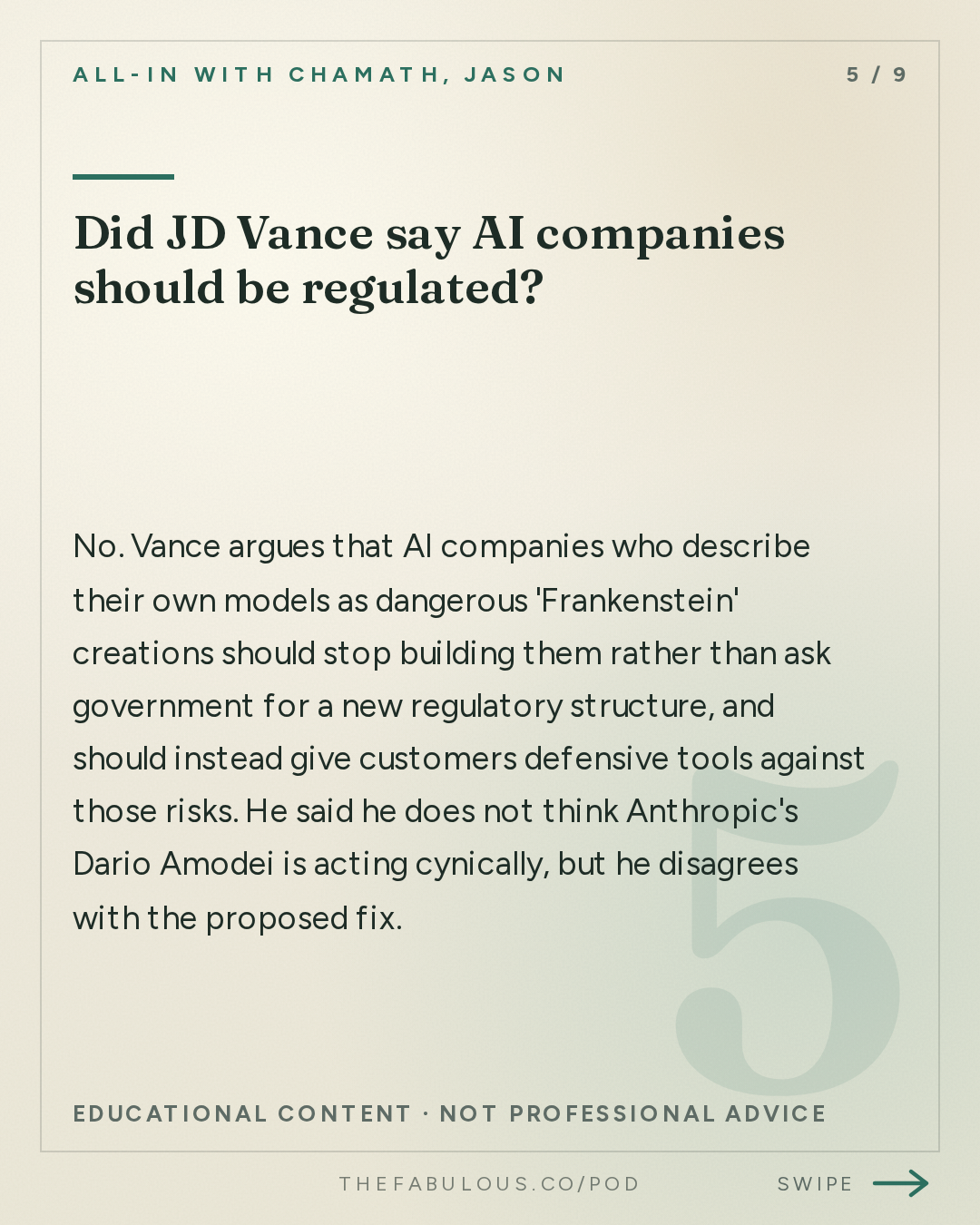 Did JD Vance say AI companies should be regulated? — All-In with Chamath, Jason, Sacks & Friedberg: JD Vance on AI, Entitlement Fraud, Iran War, Israel, H-1B Abuse & the Midterms