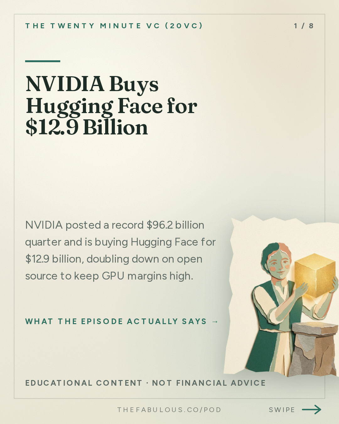 NVIDIA Buys Hugging Face for $12.9 Billion — The Twenty Minute VC (20VC): Venture Capital | Startup Funding | The Pitch: 20VC: NVIDIA Crushes Quarter and Buys Hugging Face | OpenAI Cuts Off Cursor | Instinct Hits $2.5BN Valuation and The Race for AI Assistants | Cognition Raises at $46BN, Linear $2.5BN and Clay $7BN
