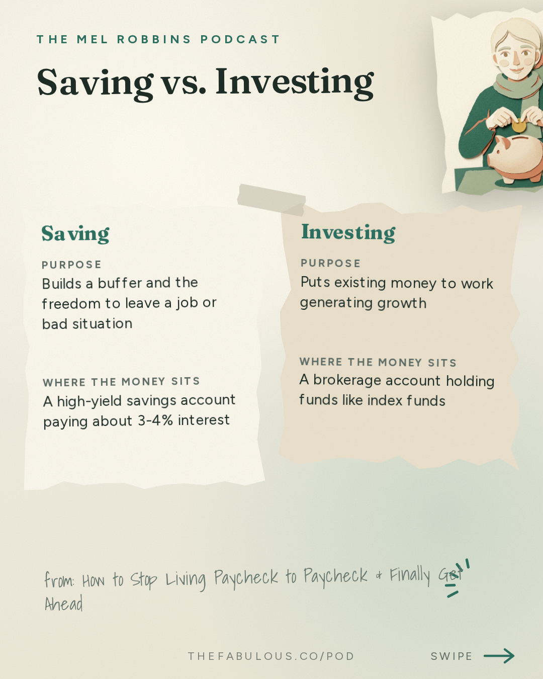 Saving vs. Investing — The Mel Robbins Podcast: How to Stop Living Paycheck to Paycheck & Finally Get Ahead