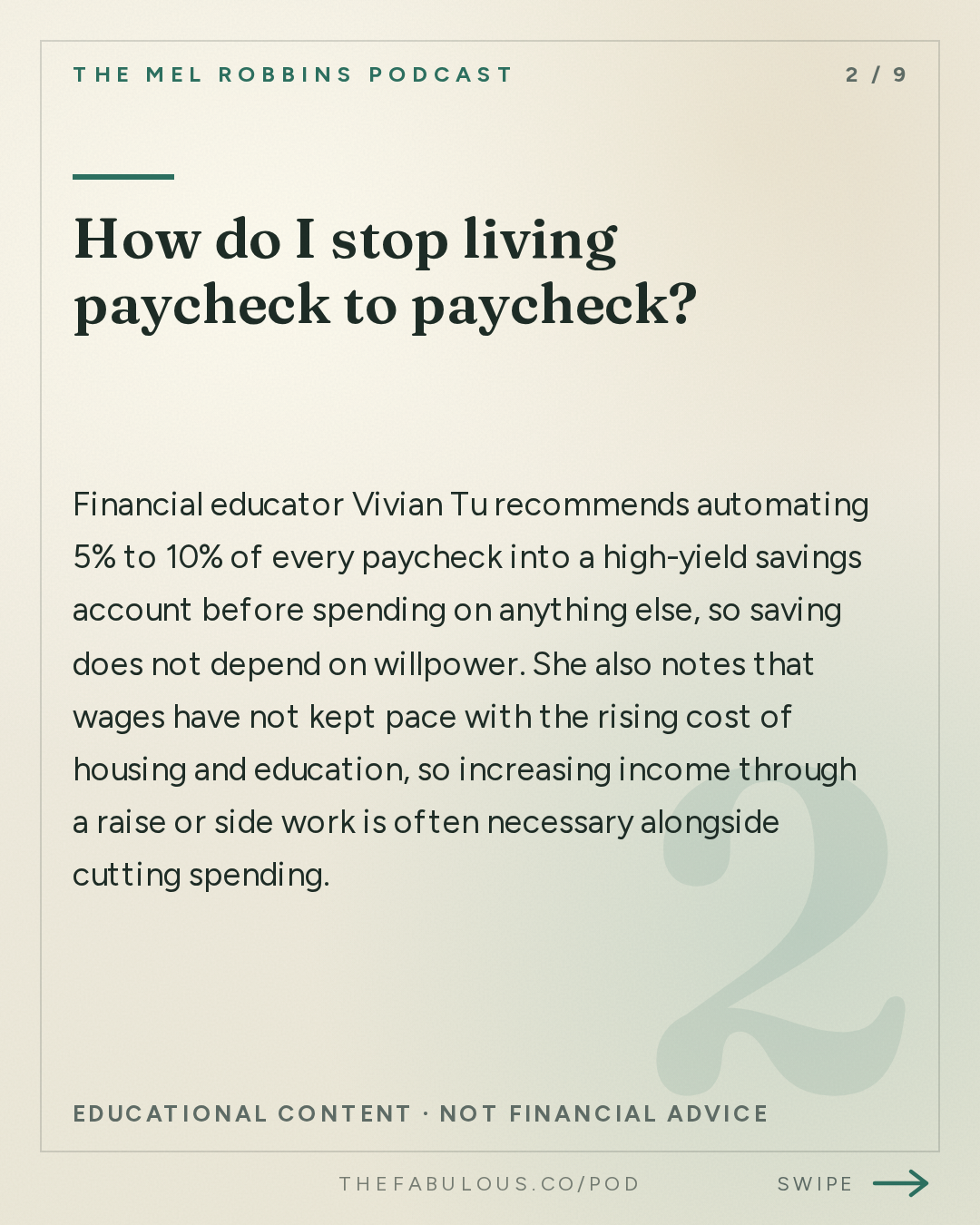 How do I stop living paycheck to paycheck? — The Mel Robbins Podcast: How to Stop Living Paycheck to Paycheck & Finally Get Ahead