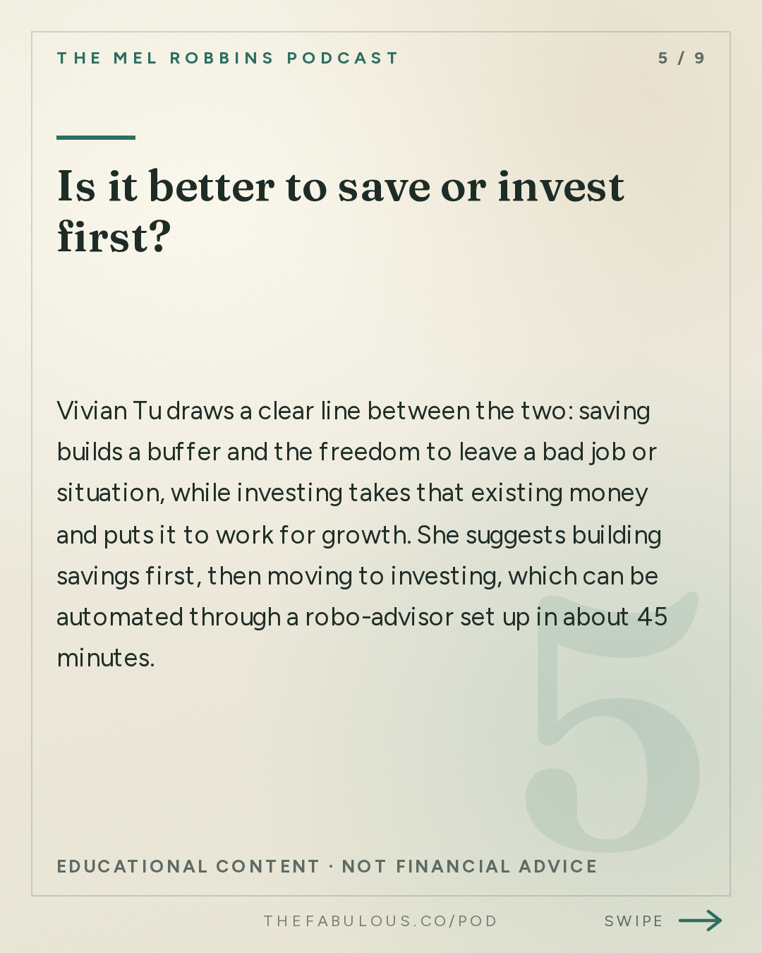 Is it better to save or invest first? — The Mel Robbins Podcast: How to Stop Living Paycheck to Paycheck & Finally Get Ahead