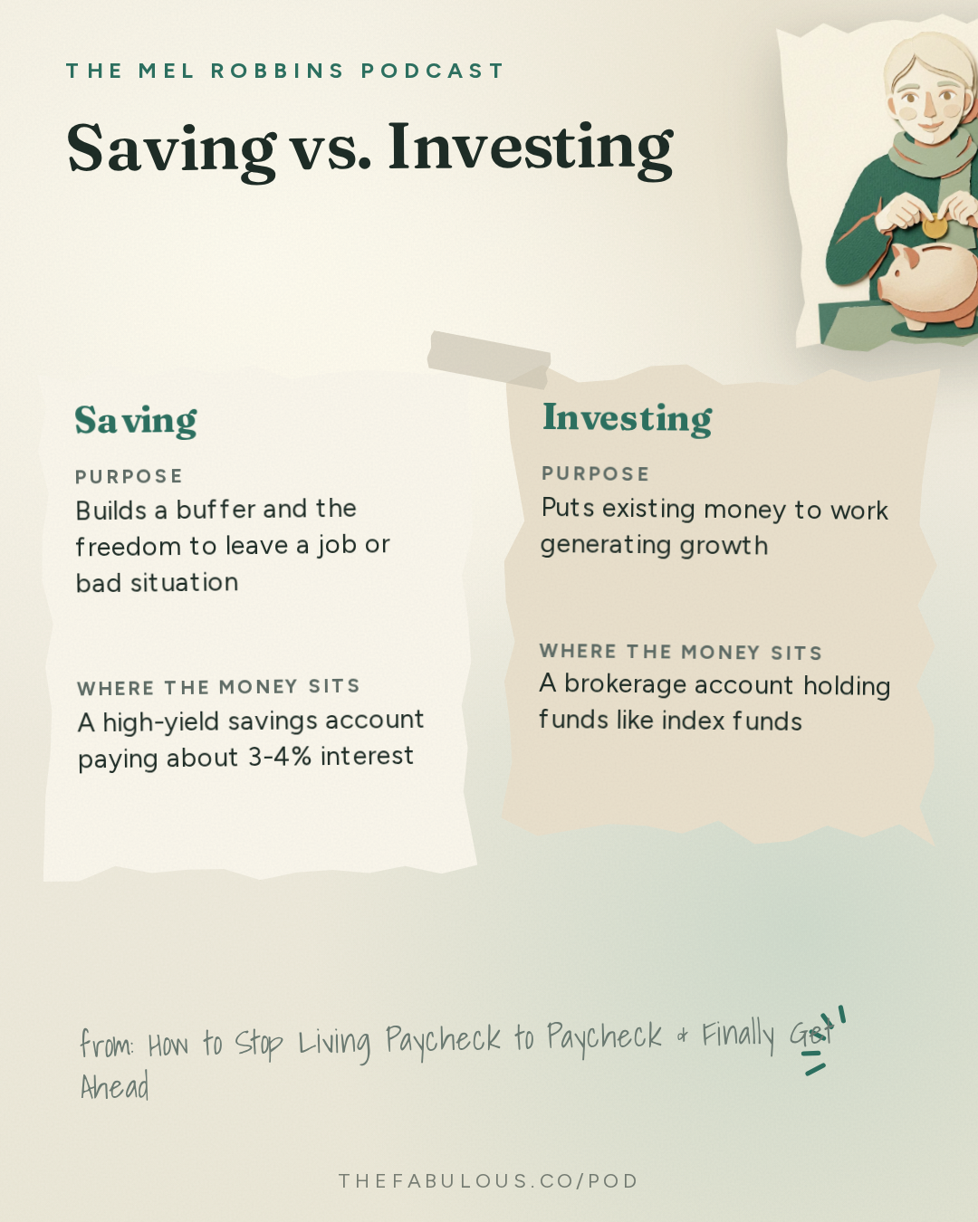 Saving vs. Investing — The Mel Robbins Podcast: How to Stop Living Paycheck to Paycheck & Finally Get Ahead