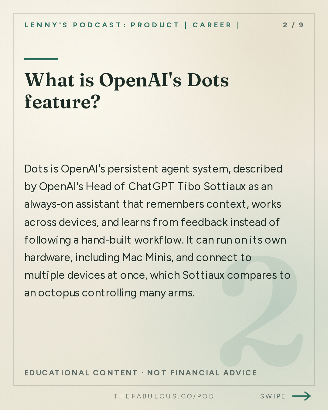 What is OpenAI's Dots feature? — Lenny's Podcast: Product | Career | Growth: OpenAI’s Head of ChatGPT: We’re entering a new era of AI (again) | Tibo Sottiaux