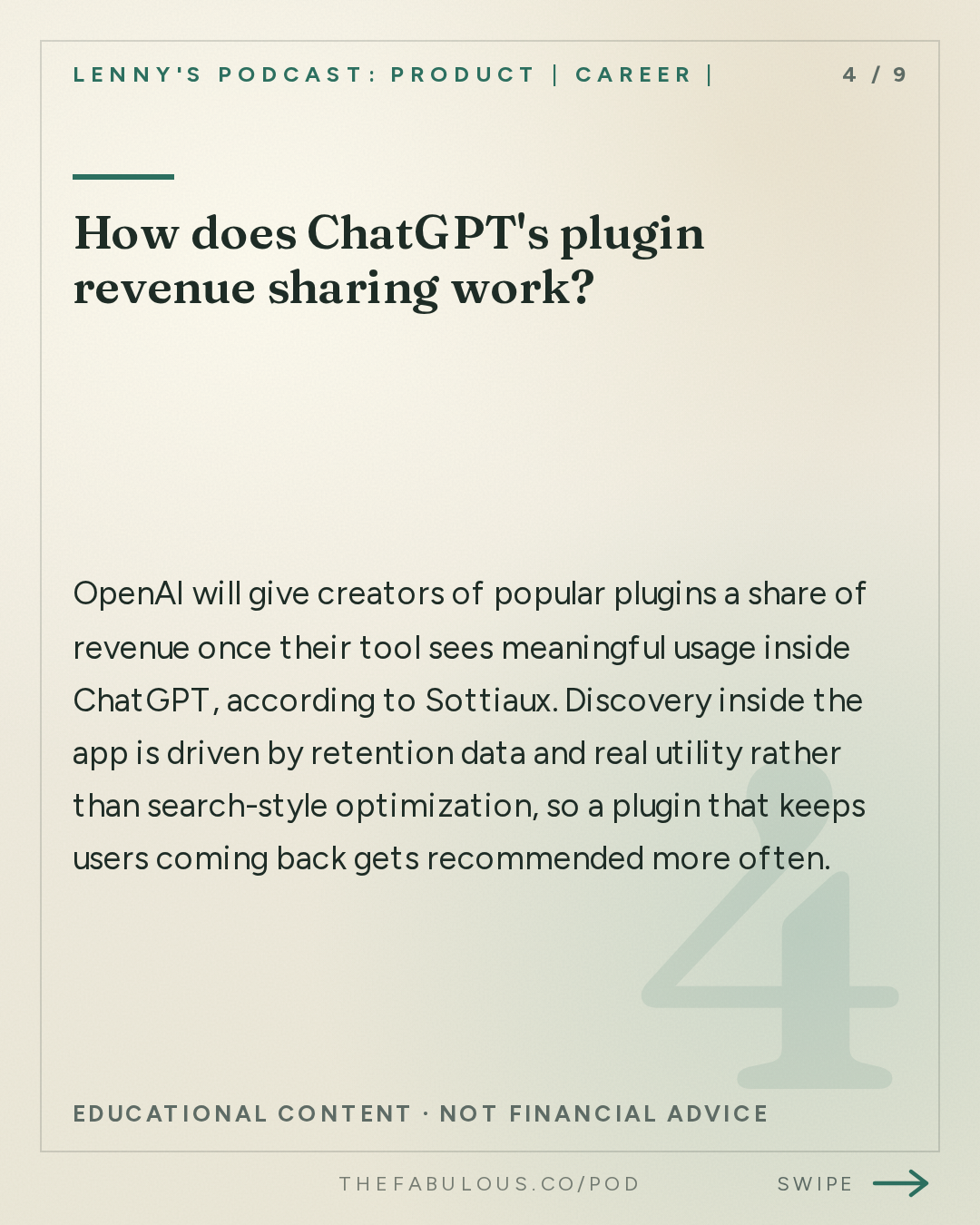 How does ChatGPT's plugin revenue sharing work? — Lenny's Podcast: Product | Career | Growth: OpenAI’s Head of ChatGPT: We’re entering a new era of AI (again) | Tibo Sottiaux
