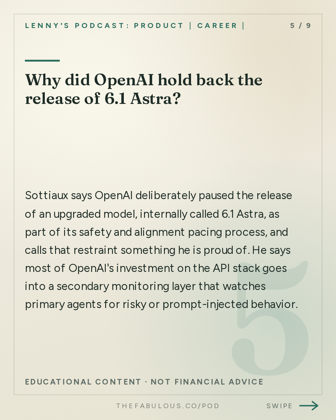 Why did OpenAI hold back the release of 6.1 Astra? — Lenny's Podcast: Product | Career | Growth: OpenAI’s Head of ChatGPT: We’re entering a new era of AI (again) | Tibo Sottiaux