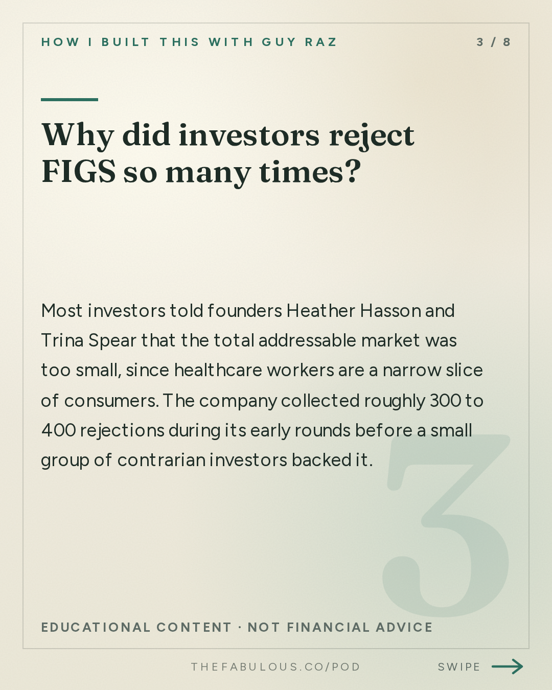Why did investors reject FIGS so many times? — How I Built This with Guy Raz: FIGS: Trina Spear and Heather Hasson. The $2.5 Billion Scrubs Brand That Investors Said Would Never Work