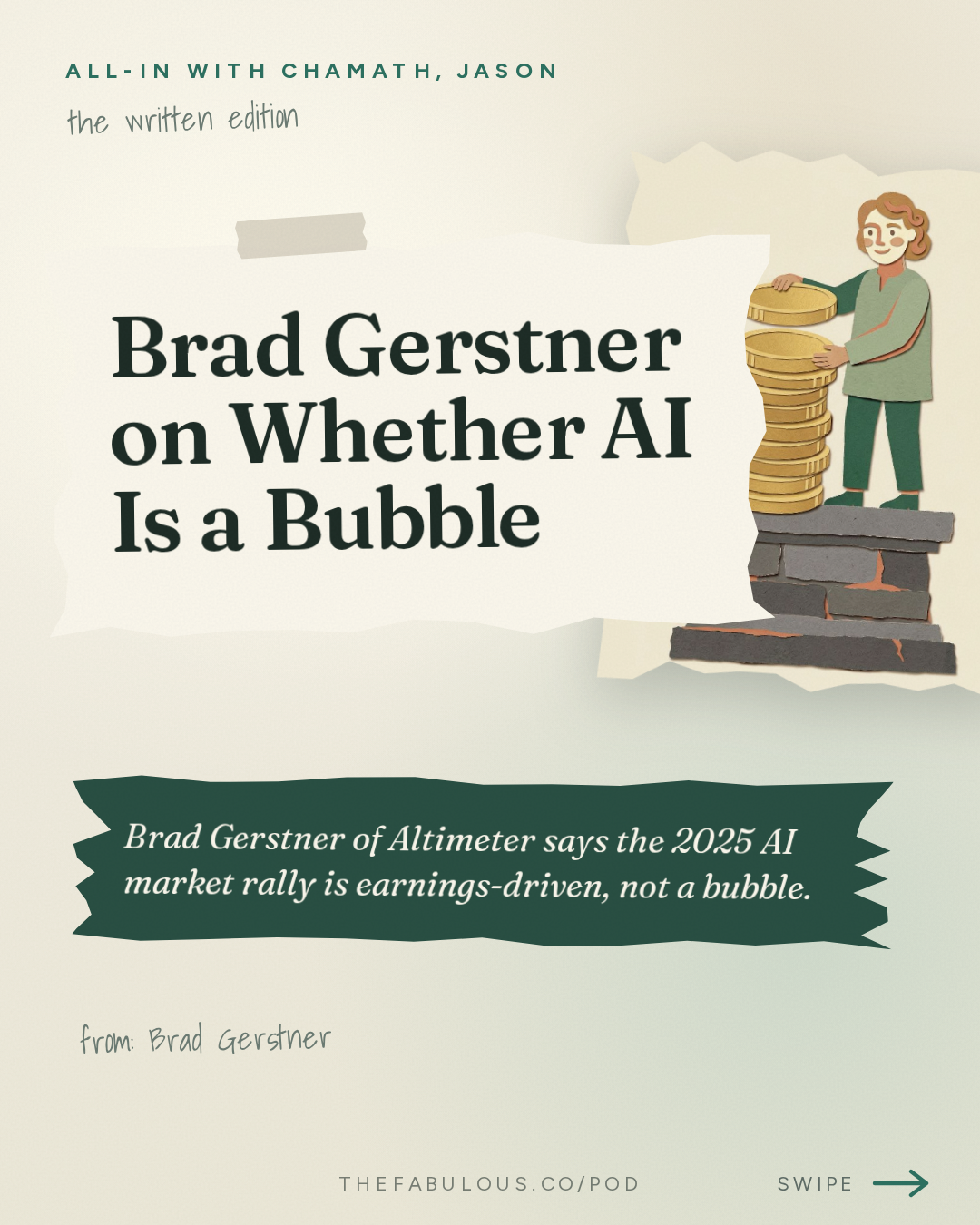 Brad Gerstner on Whether AI Is a Bubble — All-In with Chamath, Jason, Sacks & Friedberg: Brad Gerstner: No AI Bubble, Semis Eat the Nasdaq & AI's Take Off Problem
