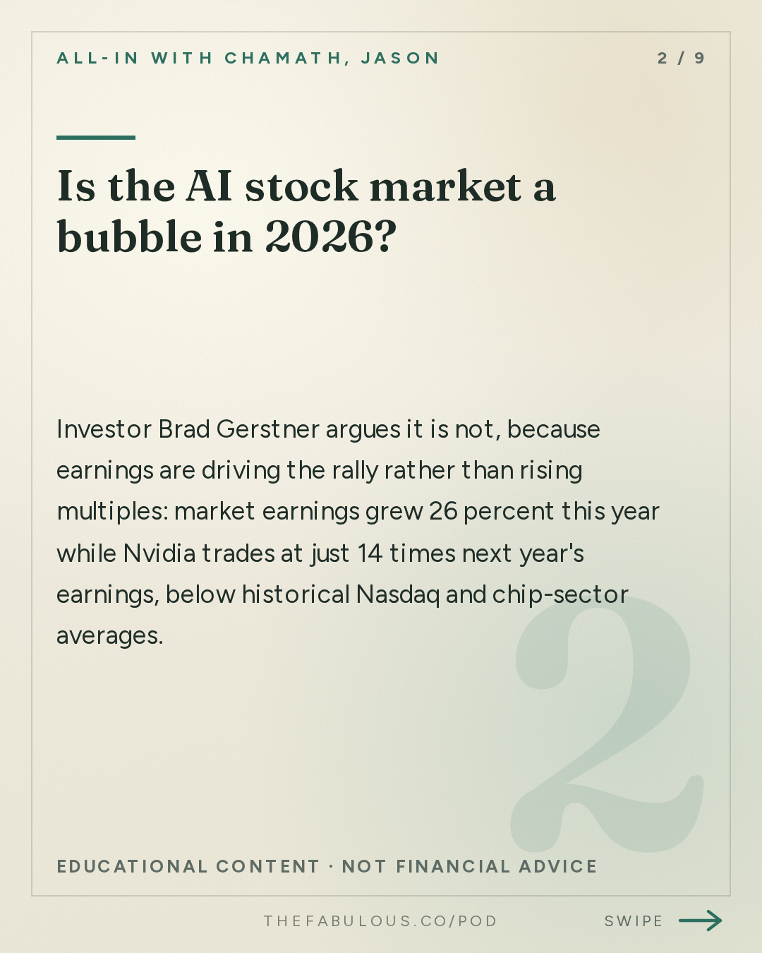 Is the AI stock market a bubble in 2026? — All-In with Chamath, Jason, Sacks & Friedberg: Brad Gerstner: No AI Bubble, Semis Eat the Nasdaq & AI's Take Off Problem