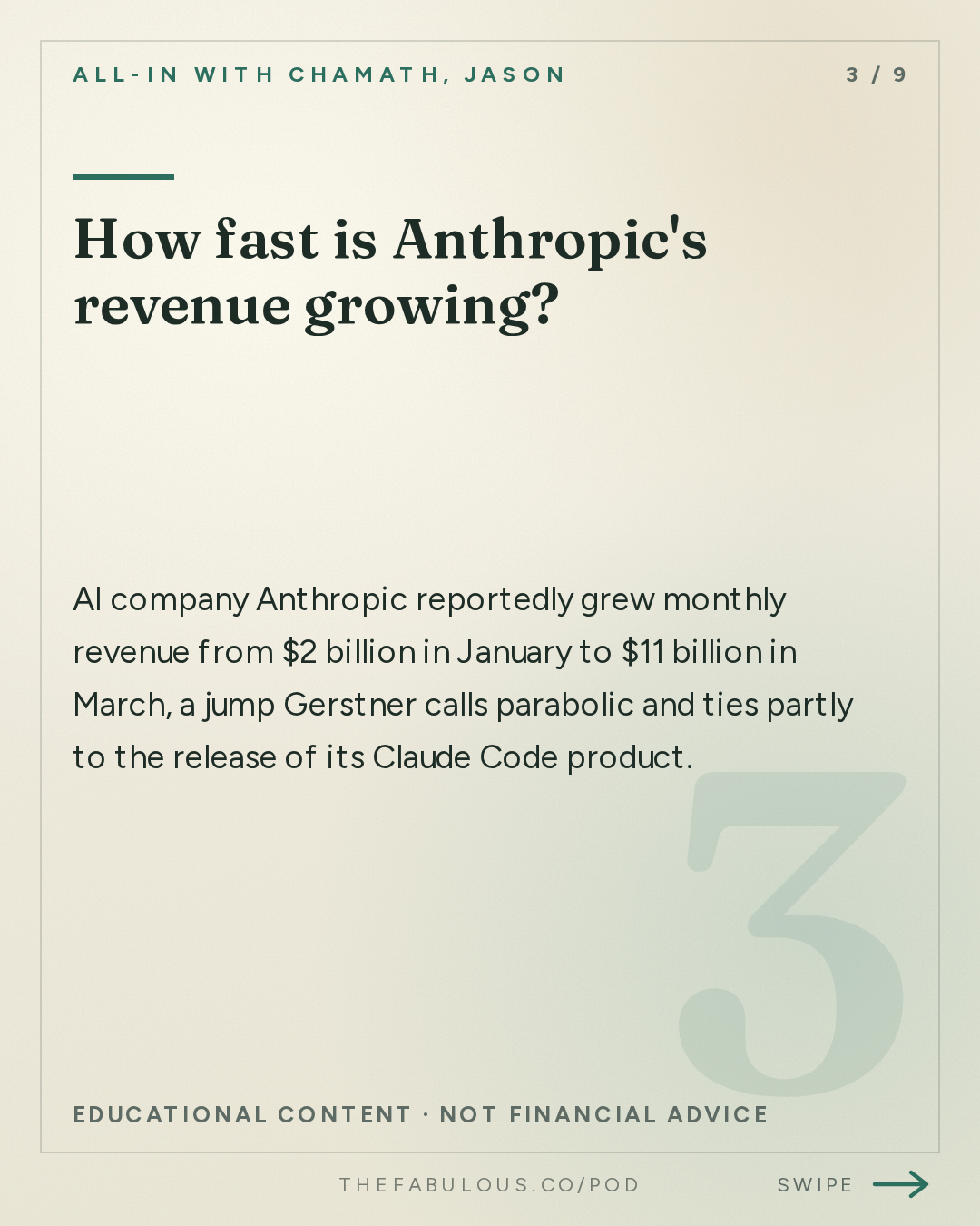 How fast is Anthropic's revenue growing? — All-In with Chamath, Jason, Sacks & Friedberg: Brad Gerstner: No AI Bubble, Semis Eat the Nasdaq & AI's Take Off Problem