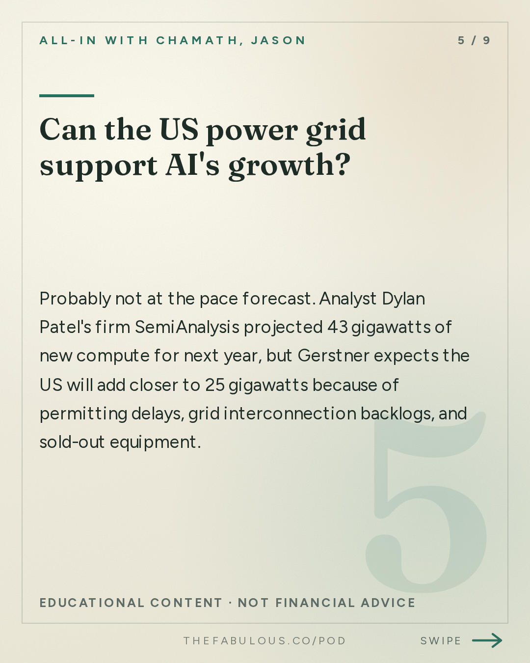 Can the US power grid support AI's growth? — All-In with Chamath, Jason, Sacks & Friedberg: Brad Gerstner: No AI Bubble, Semis Eat the Nasdaq & AI's Take Off Problem
