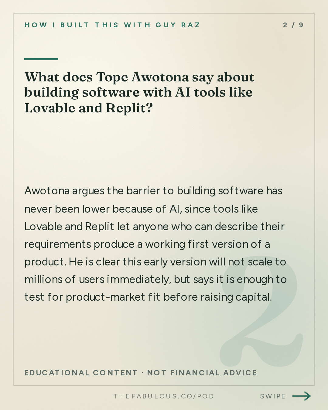 What does Tope Awotona say about building software with AI tools like Lovable and Replit? — How I Built This with Guy Raz: Advice Line with Tope Awotona of Calendly