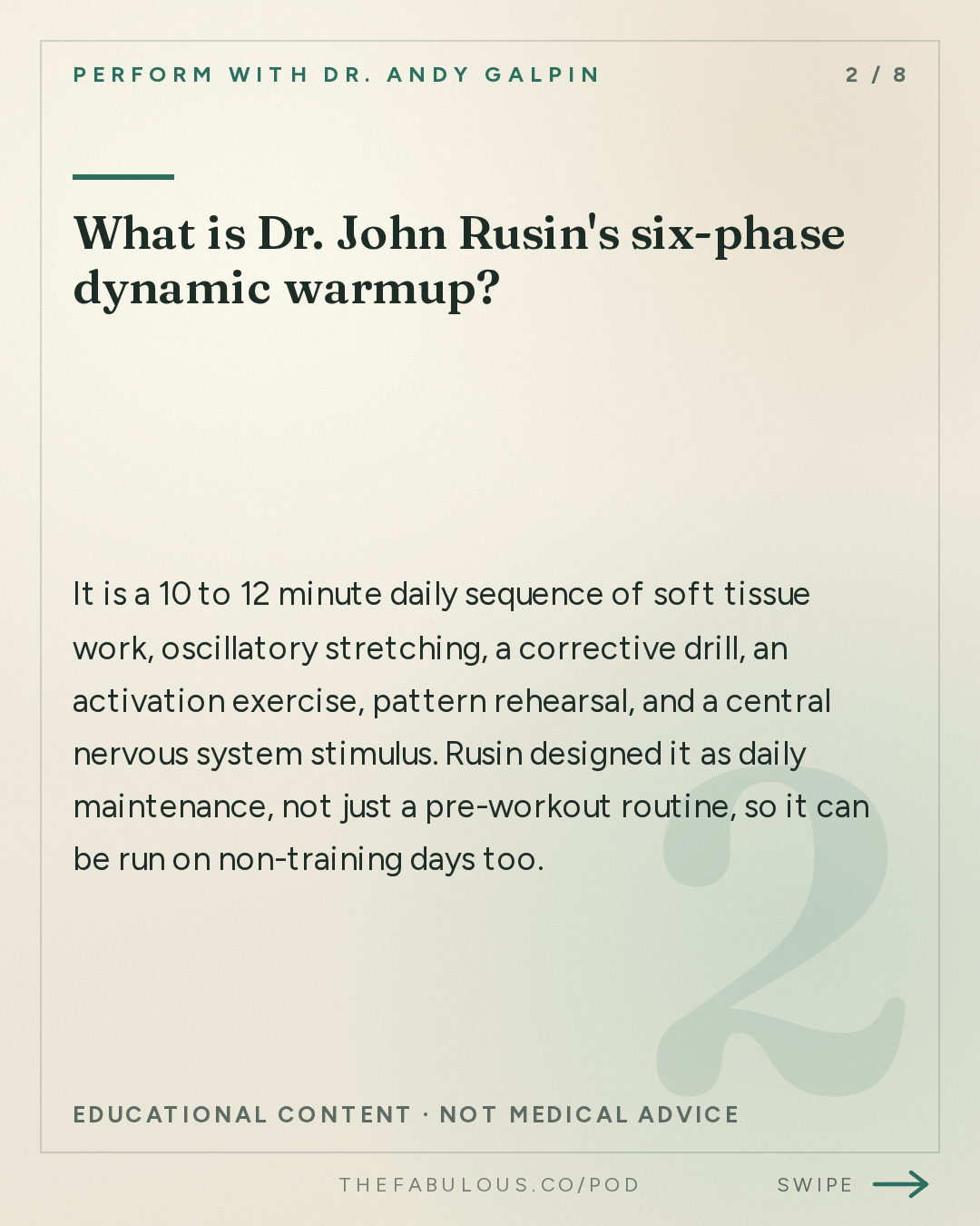 What is Dr. John Rusin's six-phase dynamic warmup? — Perform with Dr. Andy Galpin: How to Train Without Pain (Back, Shoulders, Mobility & Strength) | Dr. John Rusin