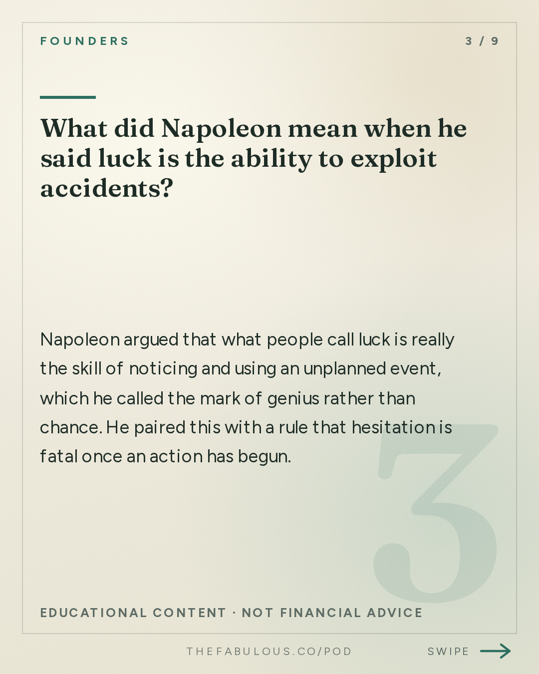 What did Napoleon mean when he said luck is the ability to exploit accidents? — Founders: #432 The Mind of Napoleon