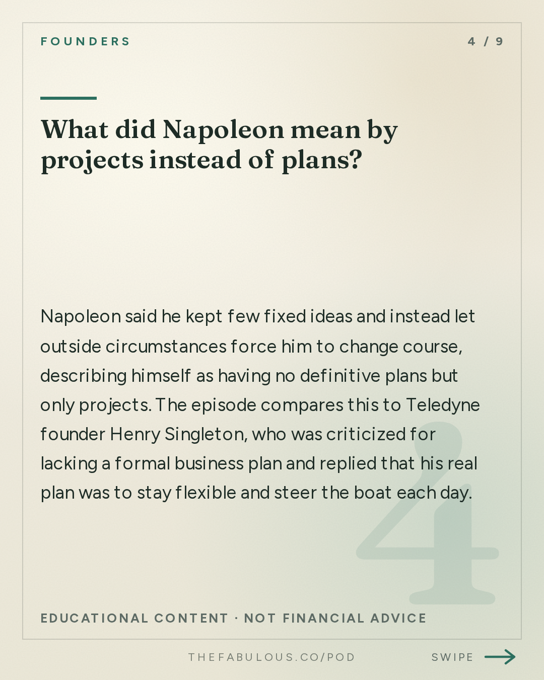 What did Napoleon mean by projects instead of plans? — Founders: #432 The Mind of Napoleon