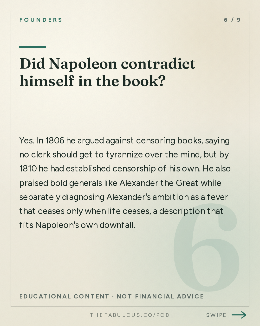 Did Napoleon contradict himself in the book? — Founders: #432 The Mind of Napoleon
