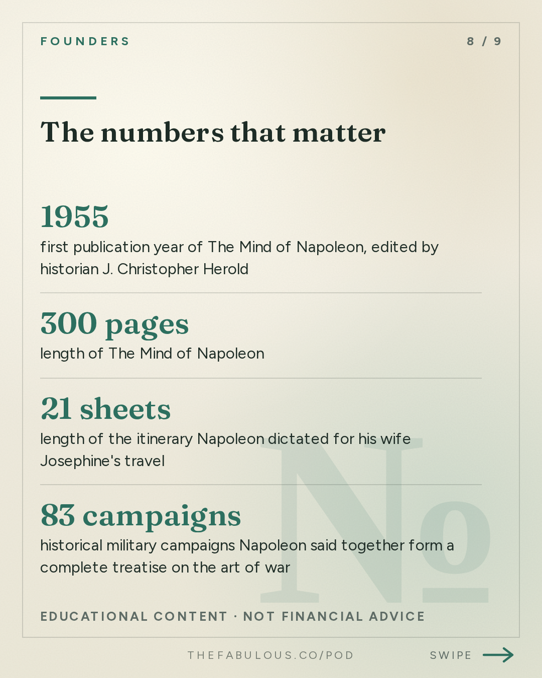 The numbers that matter — Founders: #432 The Mind of Napoleon