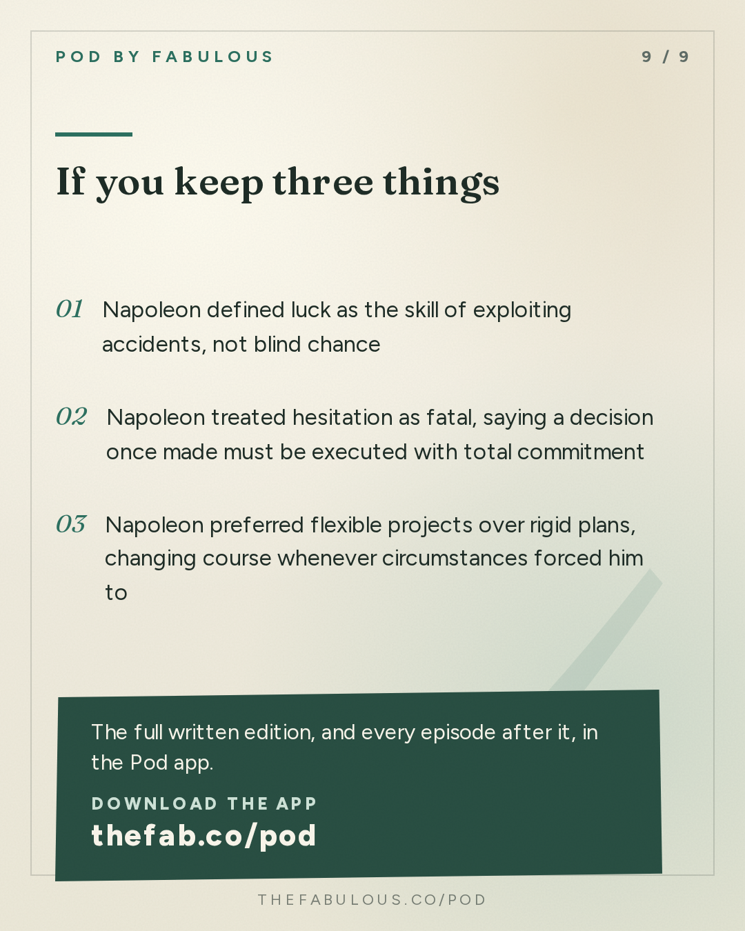 If you keep three things — Founders: #432 The Mind of Napoleon