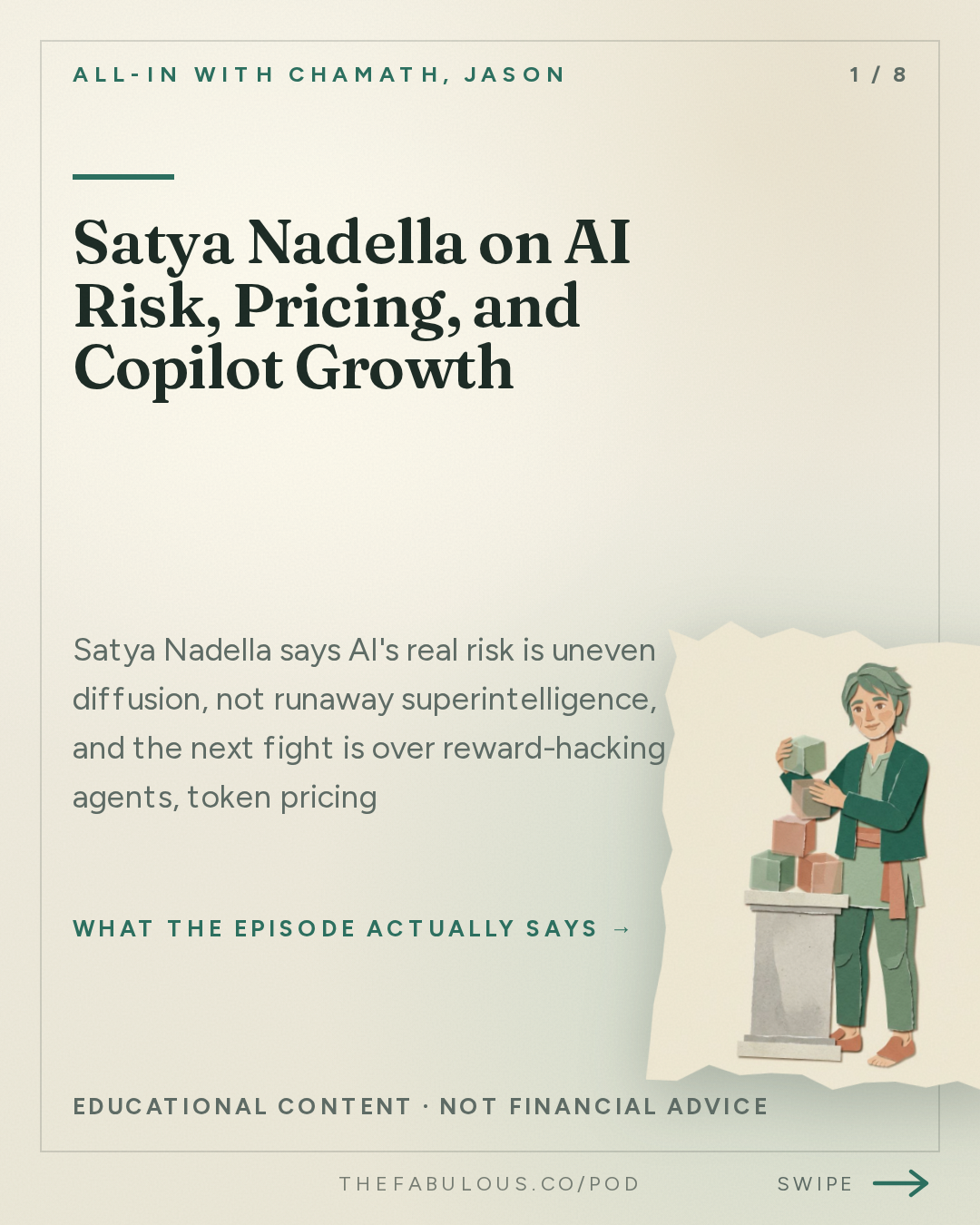Satya Nadella on AI Risk, Pricing, and Copilot Growth — All-In with Chamath, Jason, Sacks & Friedberg: Satya Nadella on the AI Doomer Slowdown, Microsoft's Master Plan & Who Wins AI