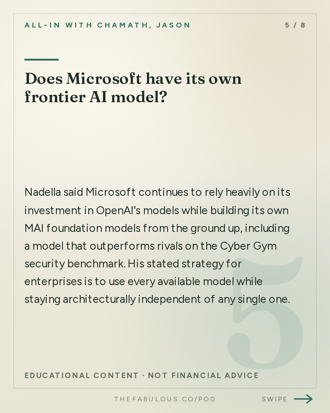 Does Microsoft have its own frontier AI model? — All-In with Chamath, Jason, Sacks & Friedberg: Satya Nadella on the AI Doomer Slowdown, Microsoft's Master Plan & Who Wins AI
