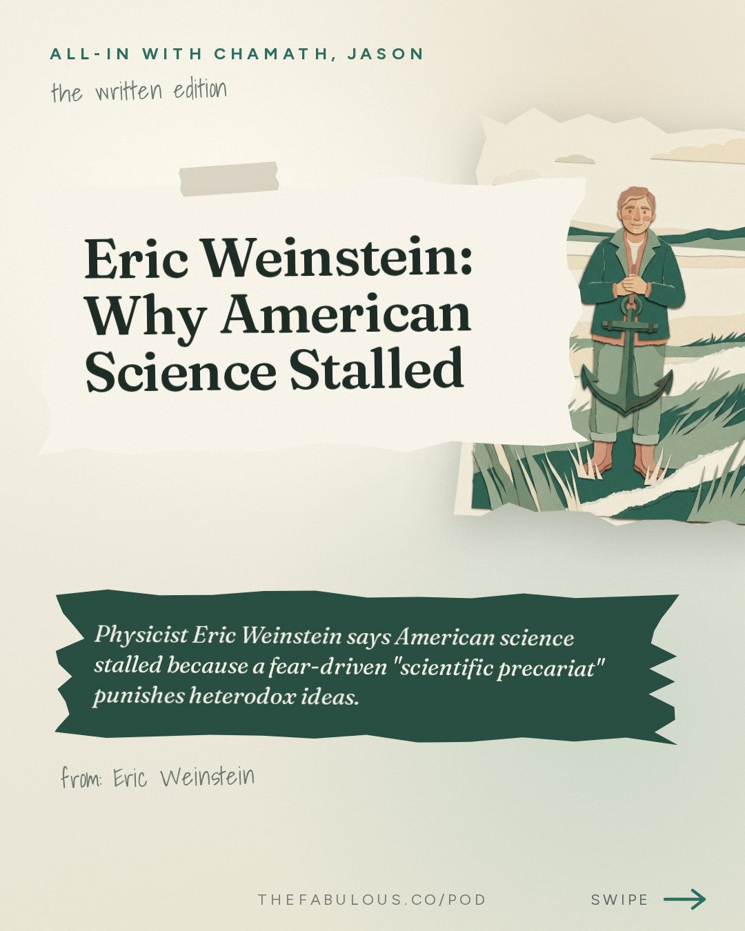 Eric Weinstein: Why American Science Stalled — All-In with Chamath, Jason, Sacks & Friedberg: Eric Weinstein: The Scientific Precariat, China's Brain Drain, Physics Stagnation, String Theory's Collapse & UAPs