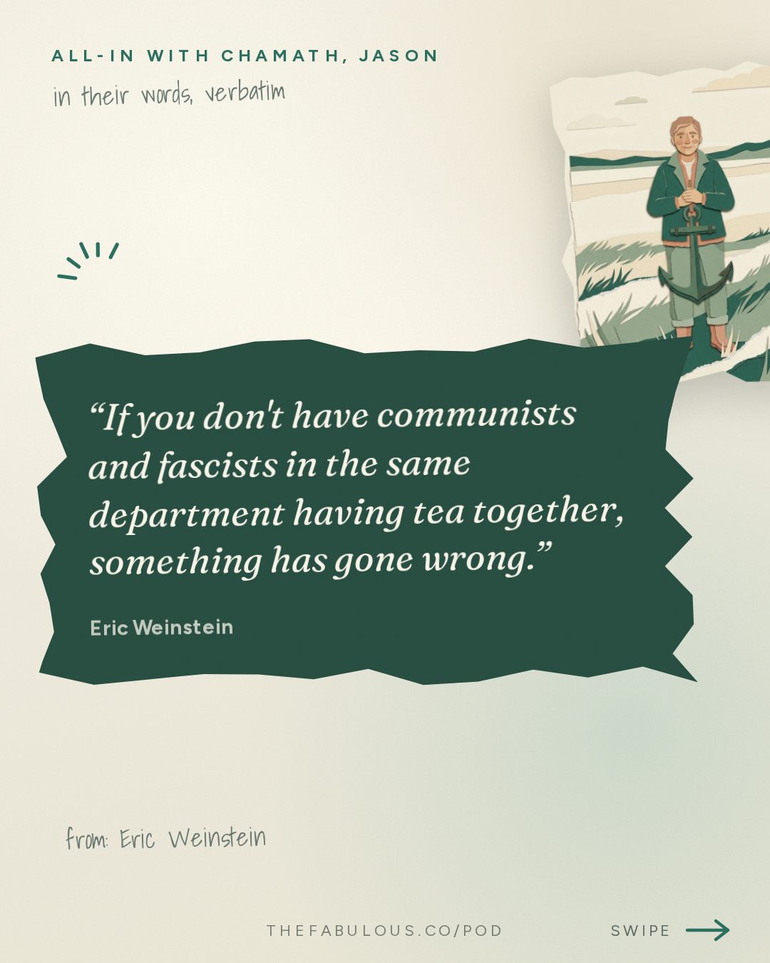 If you don't have communists and fascists in the same department having tea together, something has gone wrong. — All-In with Chamath, Jason, Sacks & Friedberg: Eric Weinstein: The Scientific Precariat, China's Brain Drain, Physics Stagnation, String Theory's Collapse & UAPs